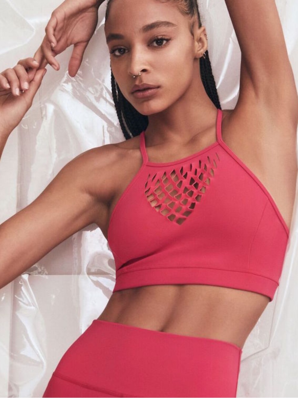 Dion Lee X Carbon38 Sports Bra In Hot Pink